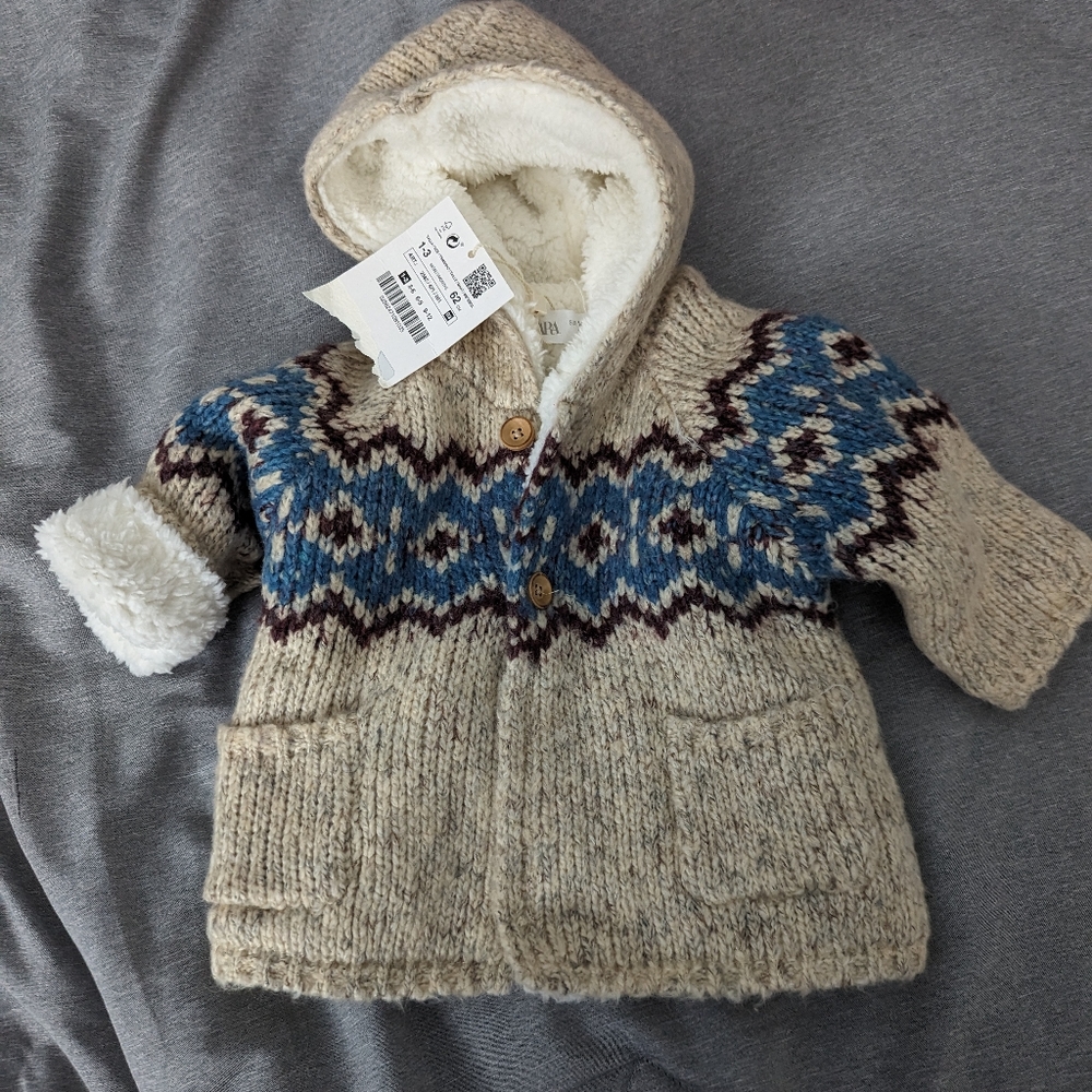 NWT Zara Baby lined sweater